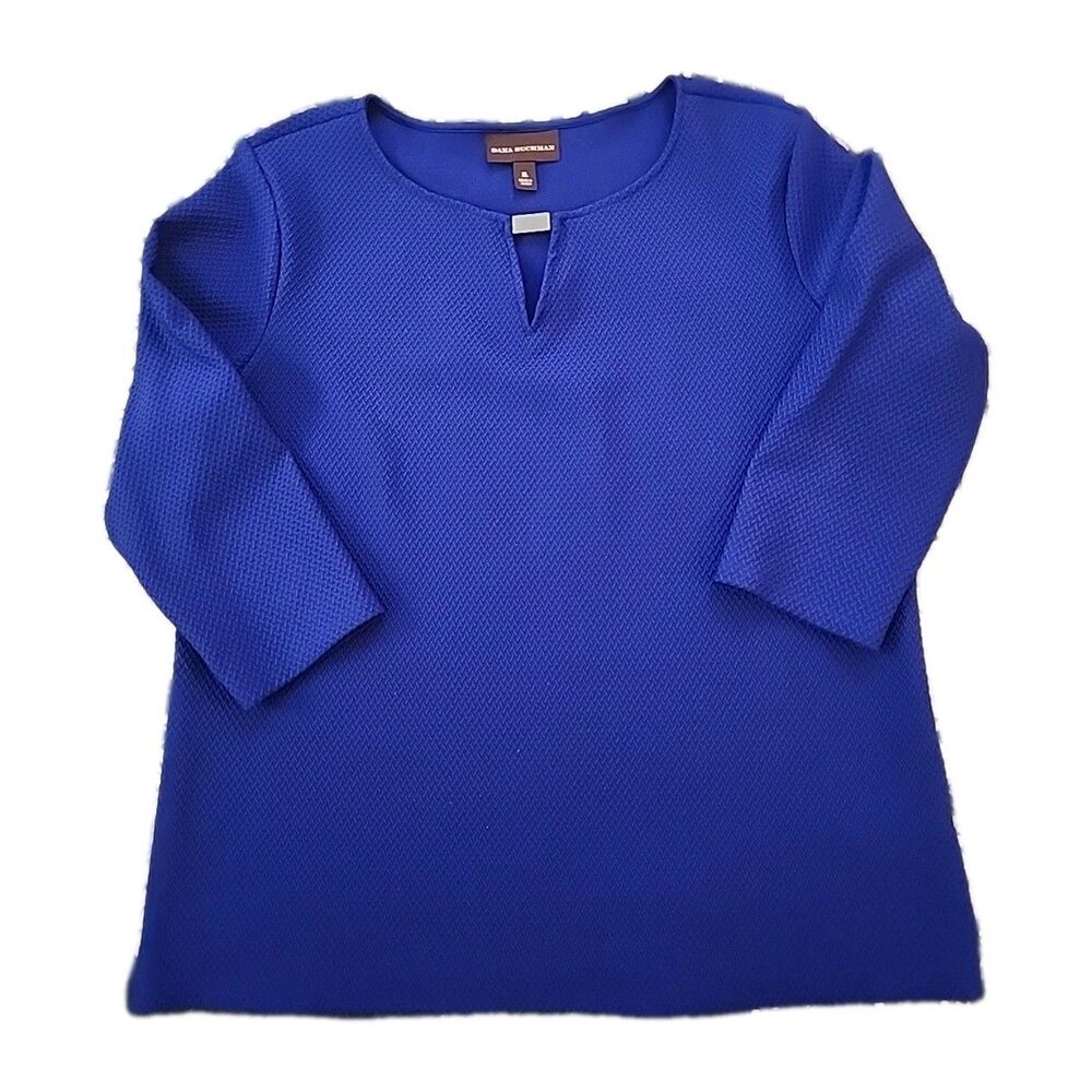 Dana Buchman Women's Top Crew Neck  Blue Shirt Size XL Blouse Casualcore Work